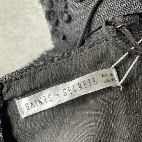 Saints and Secrets Black Sleeveless Mini Dress Womens XS Little Black Dress - Picture 5 of 15